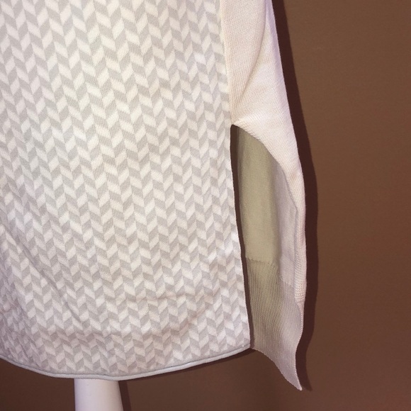 Tia Cibani Sweater Dress 2 white gray sheath - Picture 7 of 8